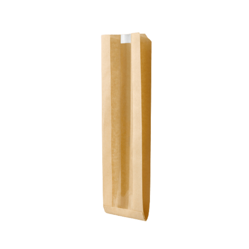 Broodzak met venster 10+18x36cm kraft