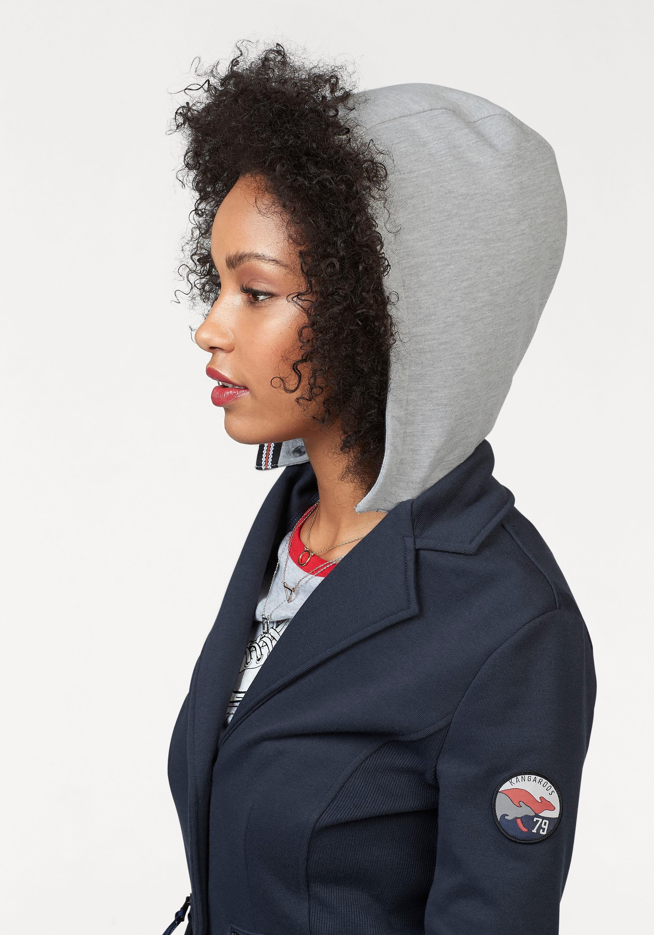 KangaROOS Sweatblazer , mit vielen Details und abnehmbarer Kapuze