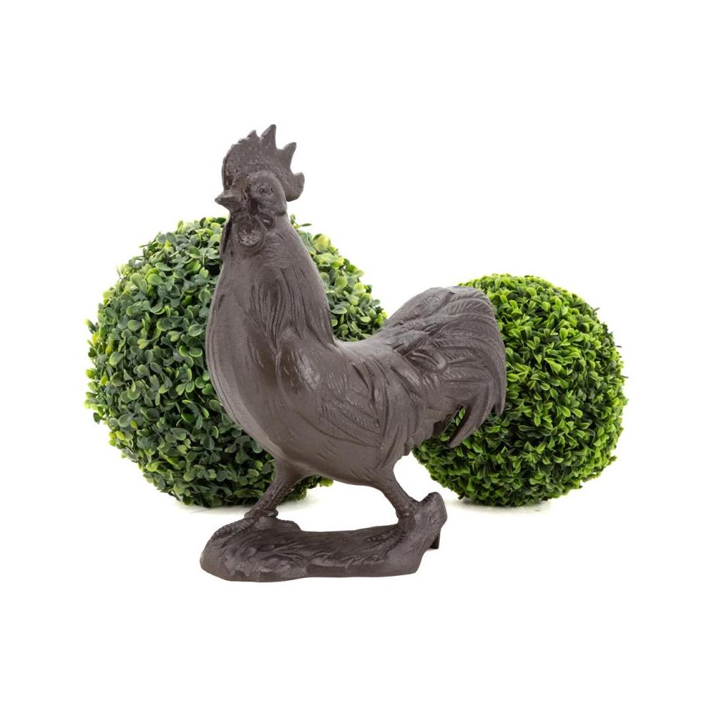 Coq en fonte marron