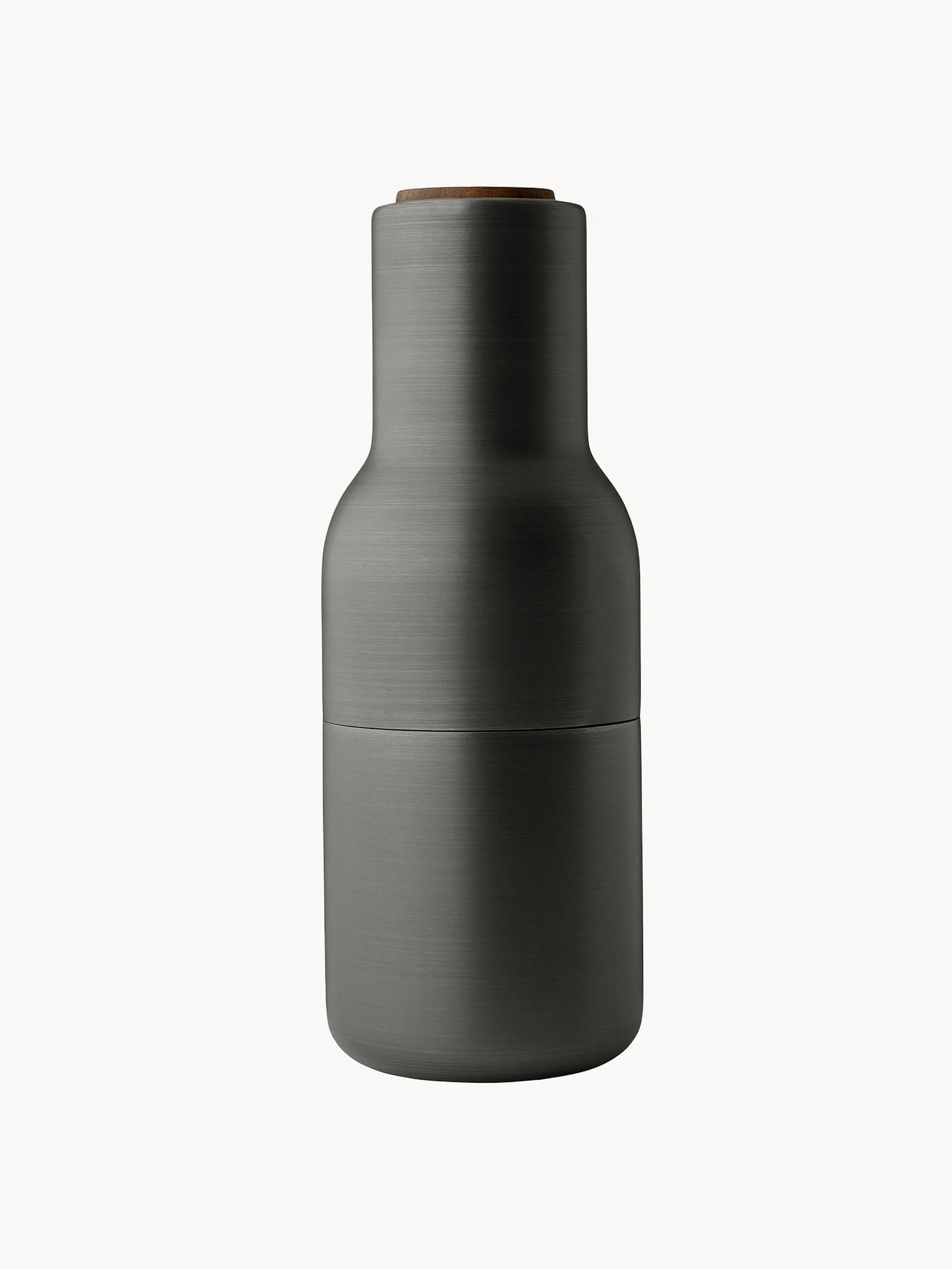 Zout- en peperstrooier Bottle Grinder met walnoothouten deksel, 2-delig