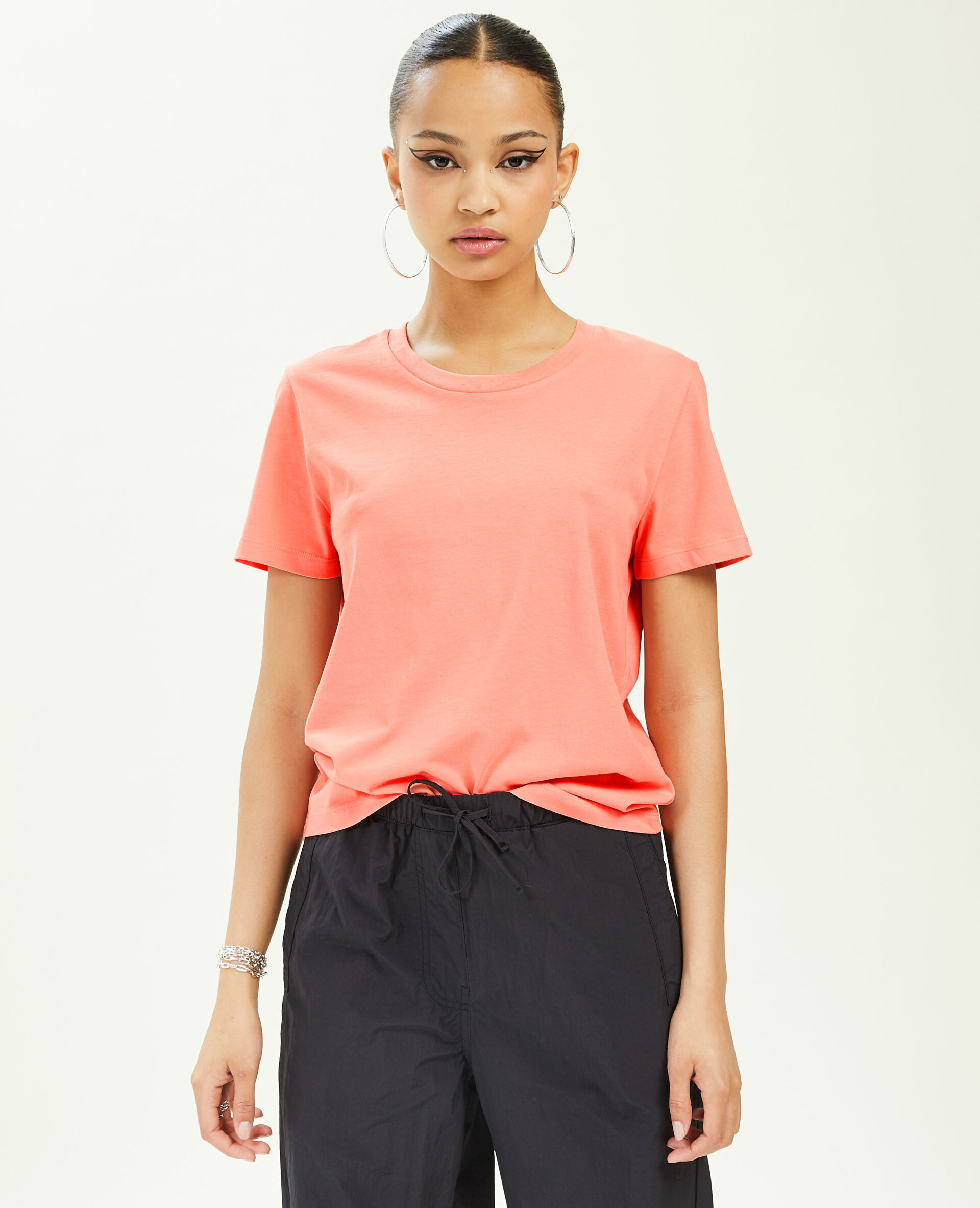 T-shirt basique col rond - Rose