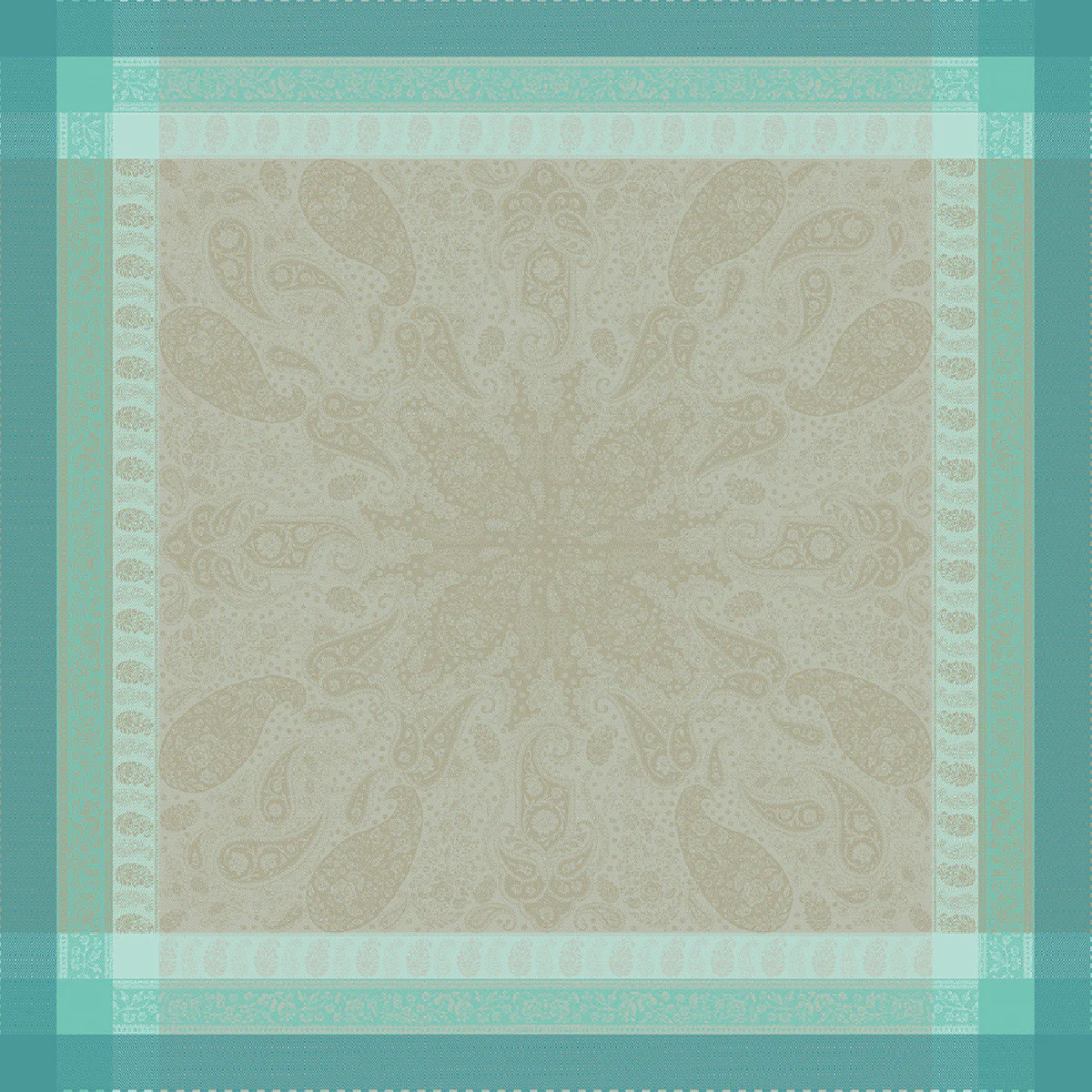 Nappe antitache déperlant pur coton gris 174x174 Garnier Thiebaut