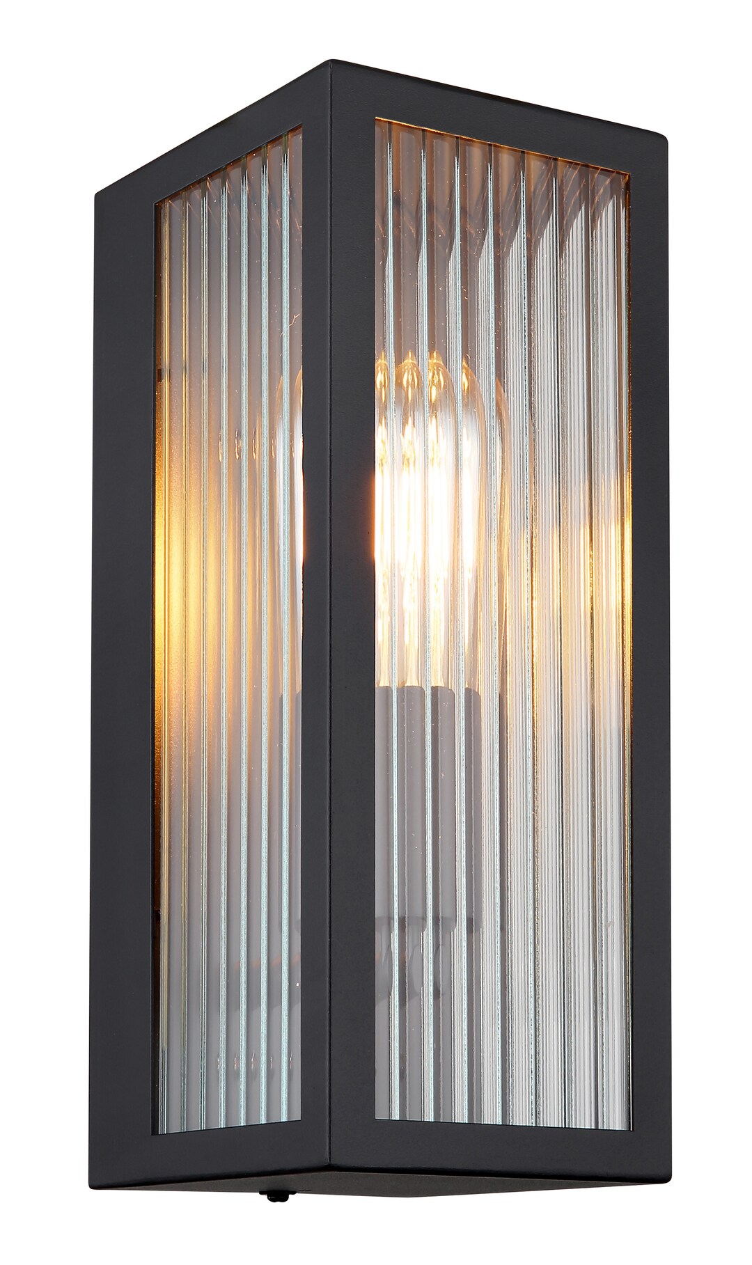 GLOBO Retrofit Außenwandleuchte Gundula 1-flg Schwarz 12x14cm H.32cm Metall,spritzwassergeschützt,Außen