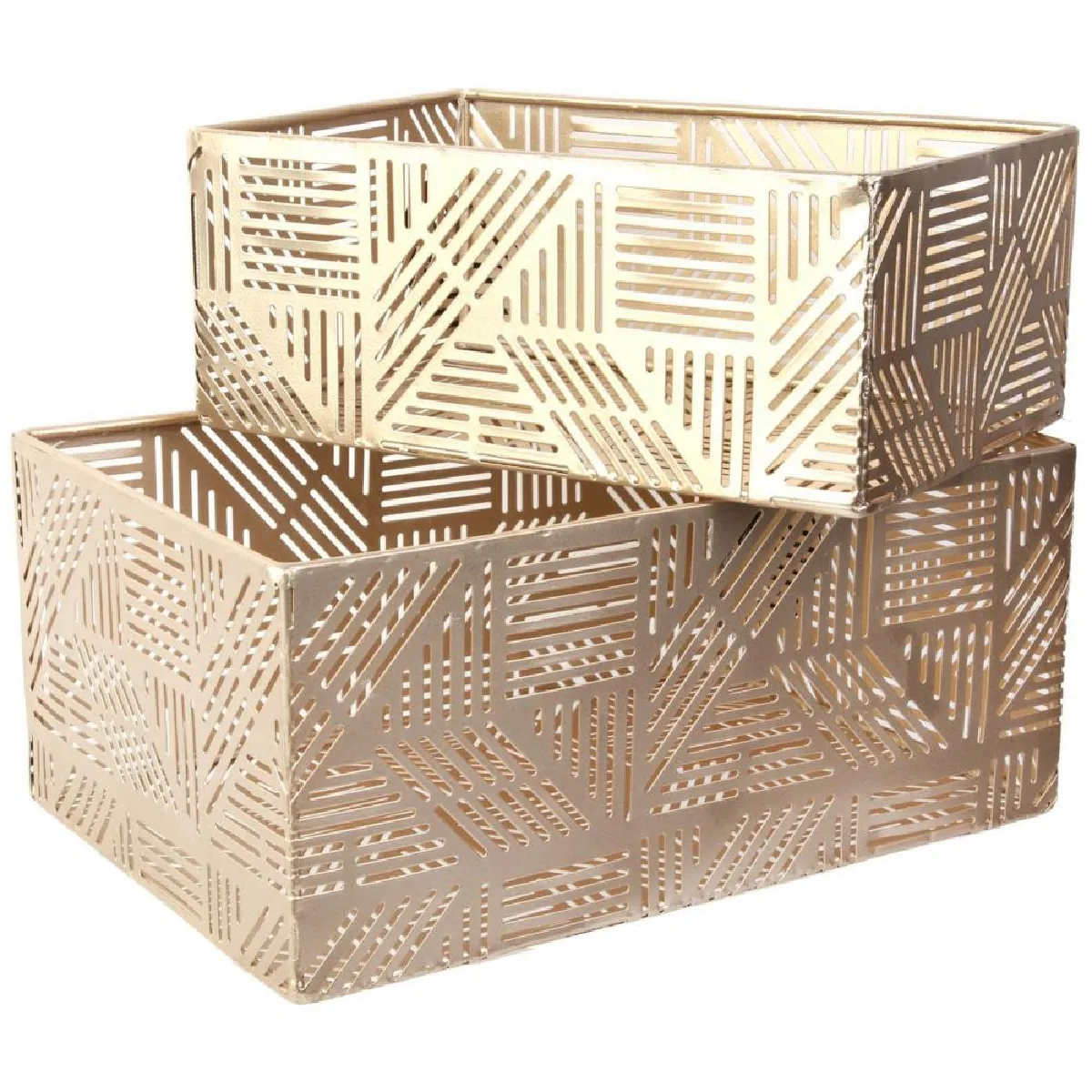 Idebox The Home Deco Factory Paniers en Métal - Doré