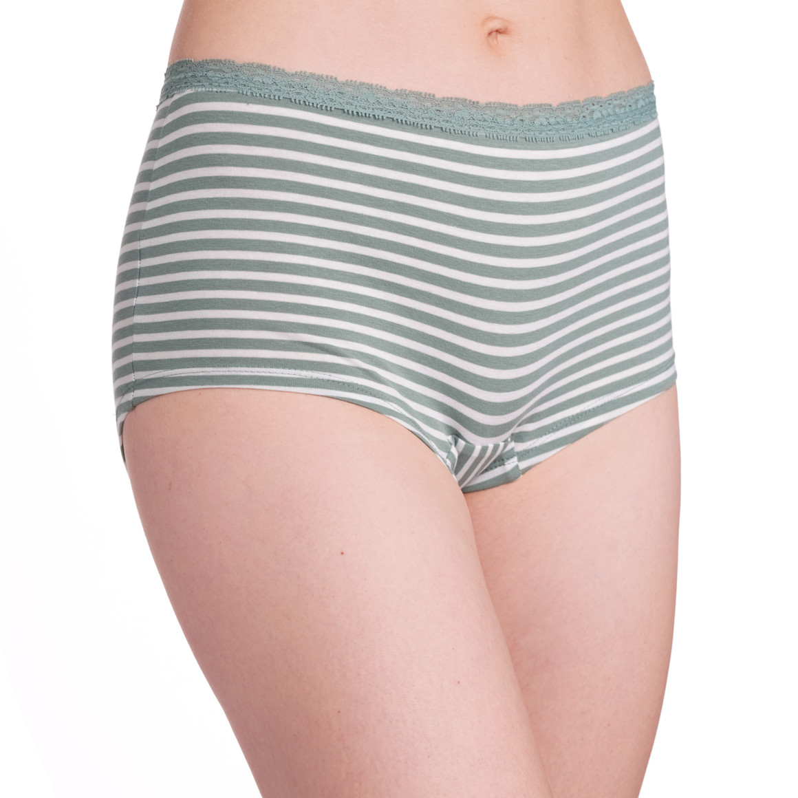 Gina Benotti 3 Damen Shorts mit Spitze salbei / hellgrün