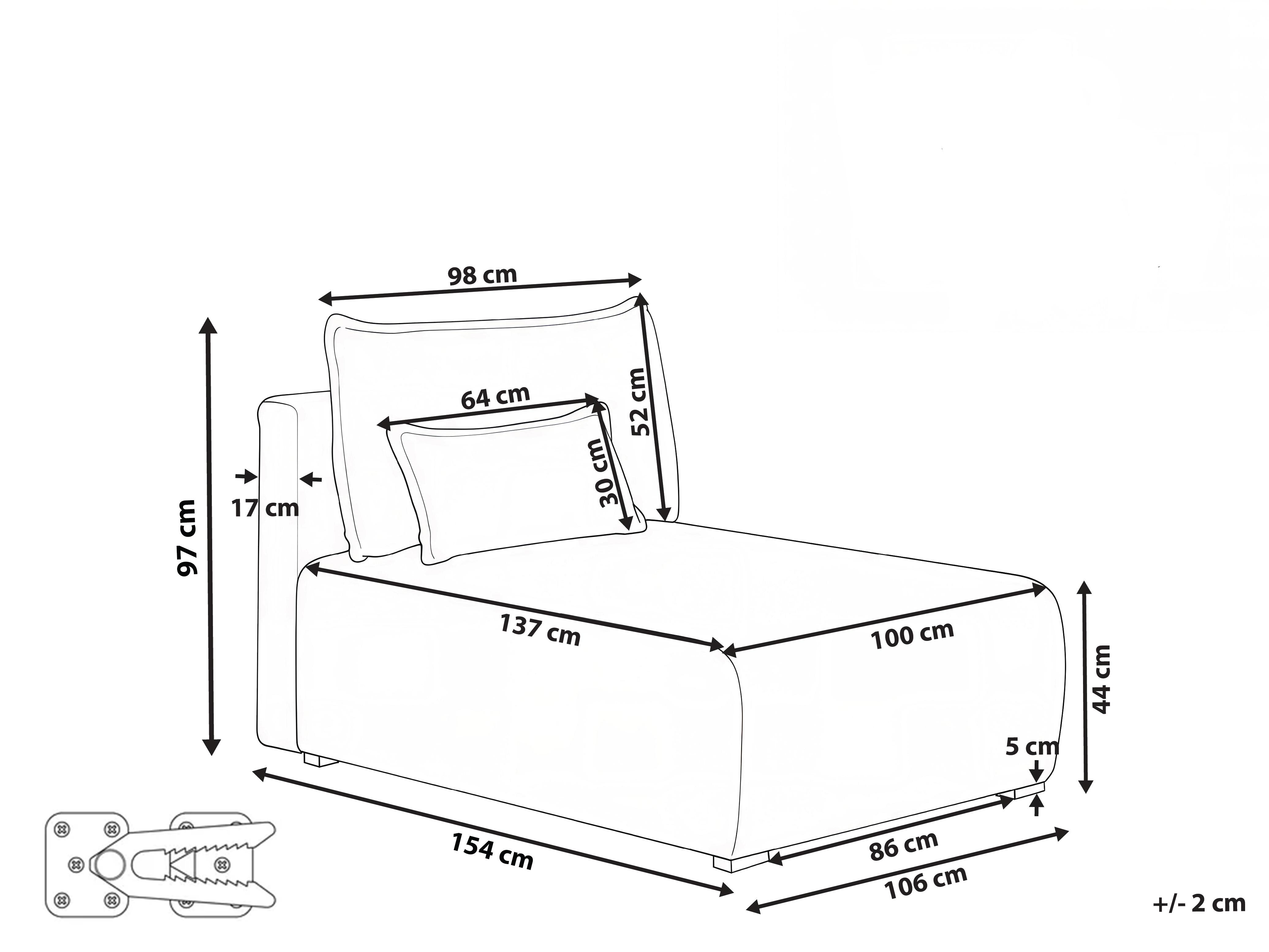 Chaise longue NERBO Stof Grijs