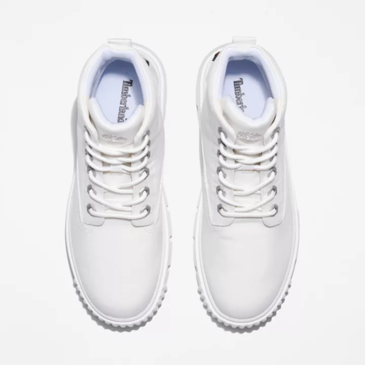 Bottine à lacets mi-haute Greyfield pour femme en blanc