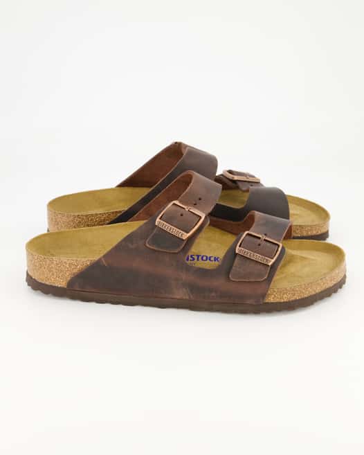 Birkenstock Arizona Weichbettung Pantoletten in Braun