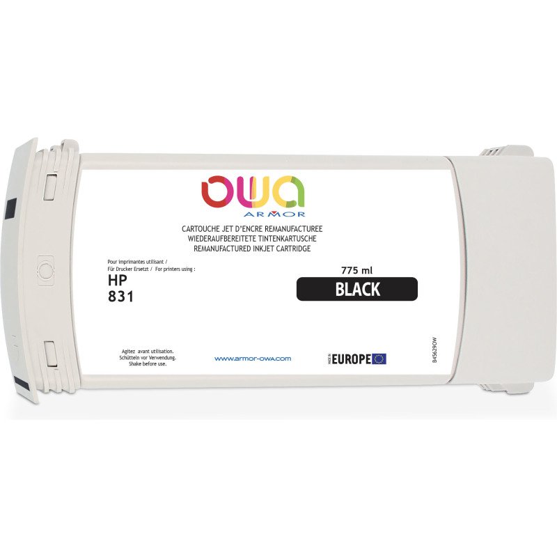 Cartouche d'encre traceur remanufacturée OWA - standard - Noir - pour HP 831C