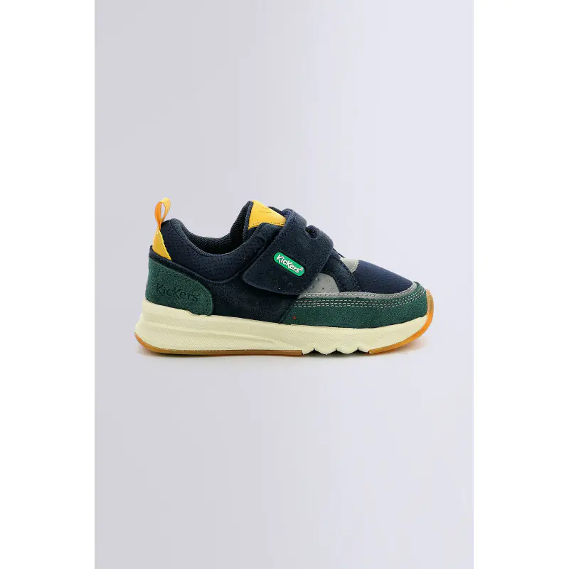 KIKUSTOM MARINE VERT JAUNE BASKETS BASSES Synthétique Garçon