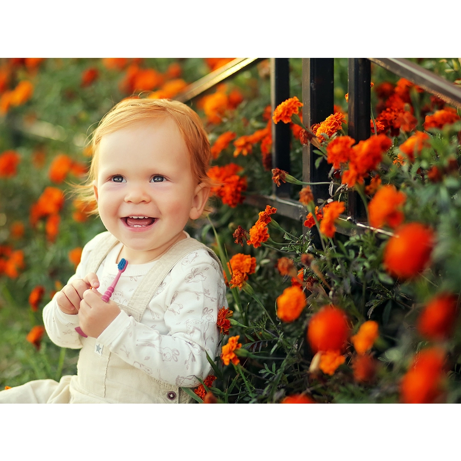 CURAPROX baby Zahnbürste mit 4.260 extra feinen CUREN®-Borsten 0 - 4 Jahre in rosa