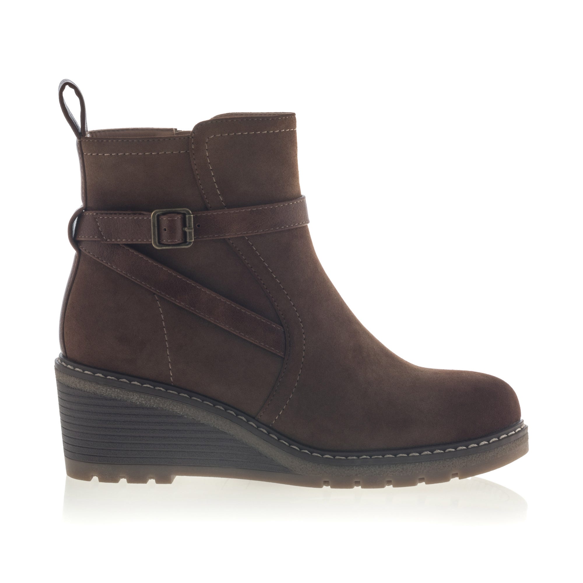Boots à talon compensé Femme camel