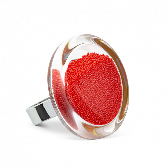 Bague en verre soufflé - Cachou Medium Billes
