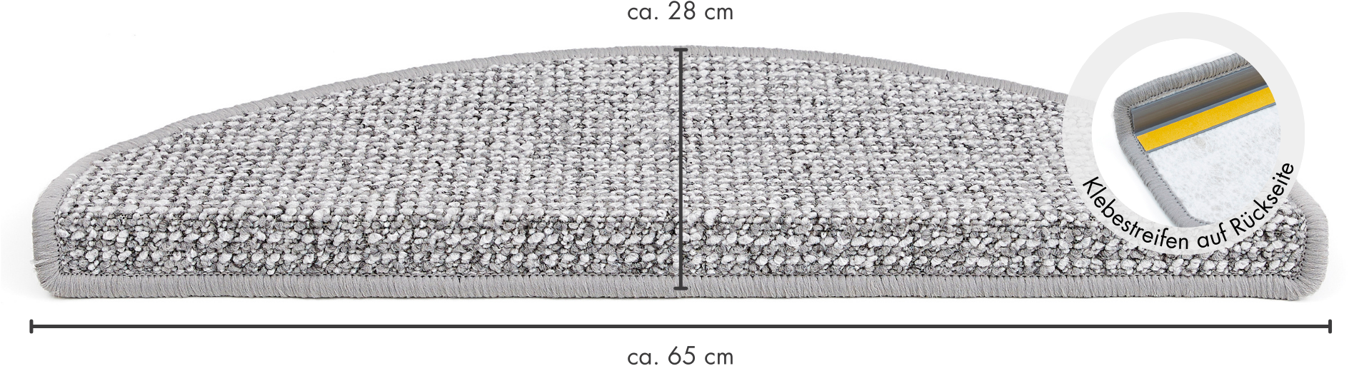 Andiamo Stufenmatte »Saragossa, Made in Netherlands« halbrund 6,5 mm Höhe meliert, selbstklebend, strapazierfähig, 15 Stück in einem Set