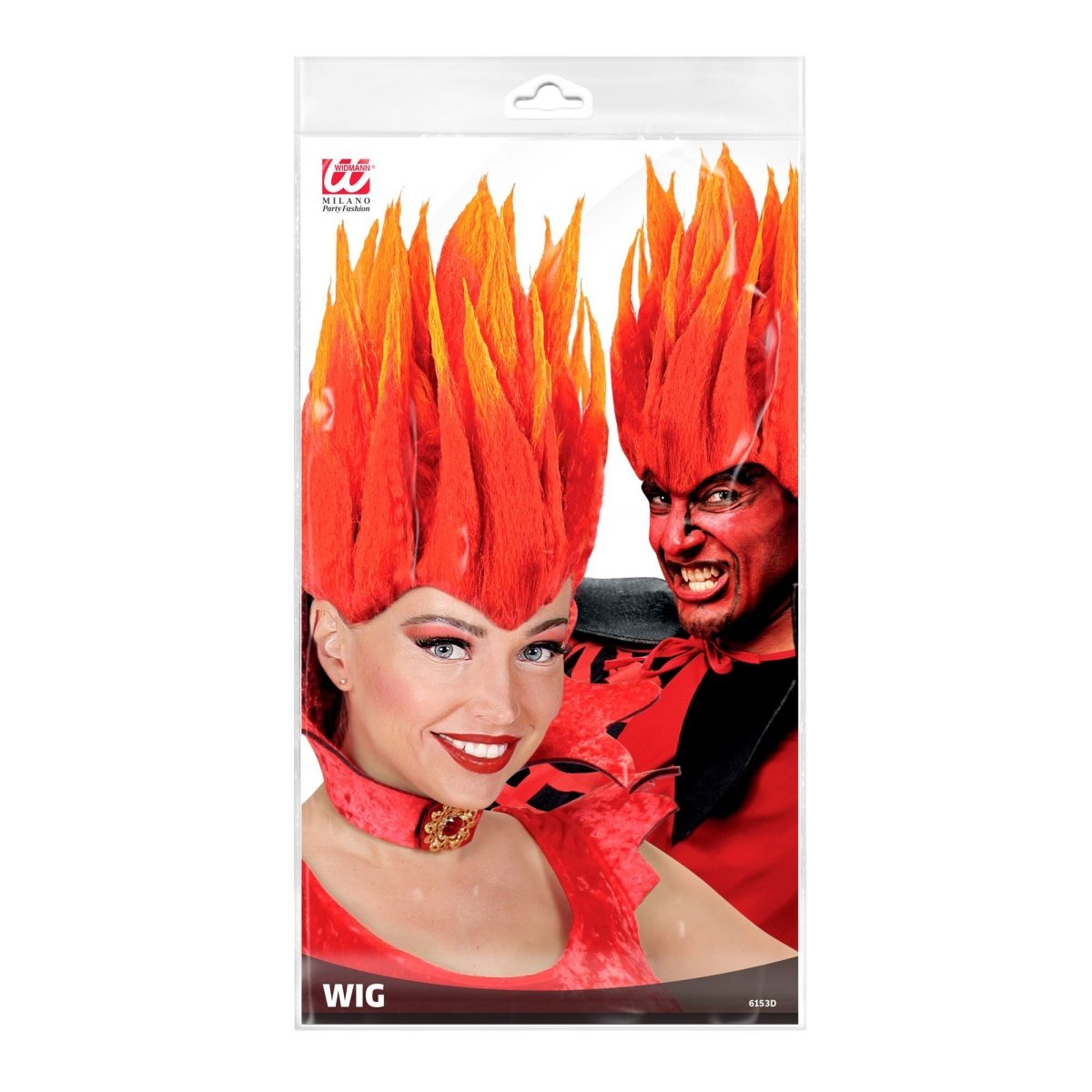 Halloween Pruik Oranje Diablo