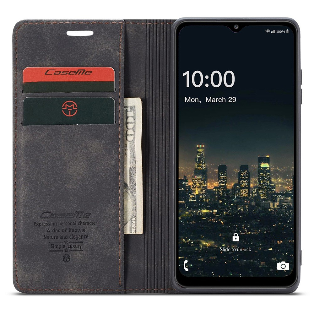 Samsung Galaxy A32 5G Leder Tasche Flip Wallet Etui mit Kartenfächern - Schwarz