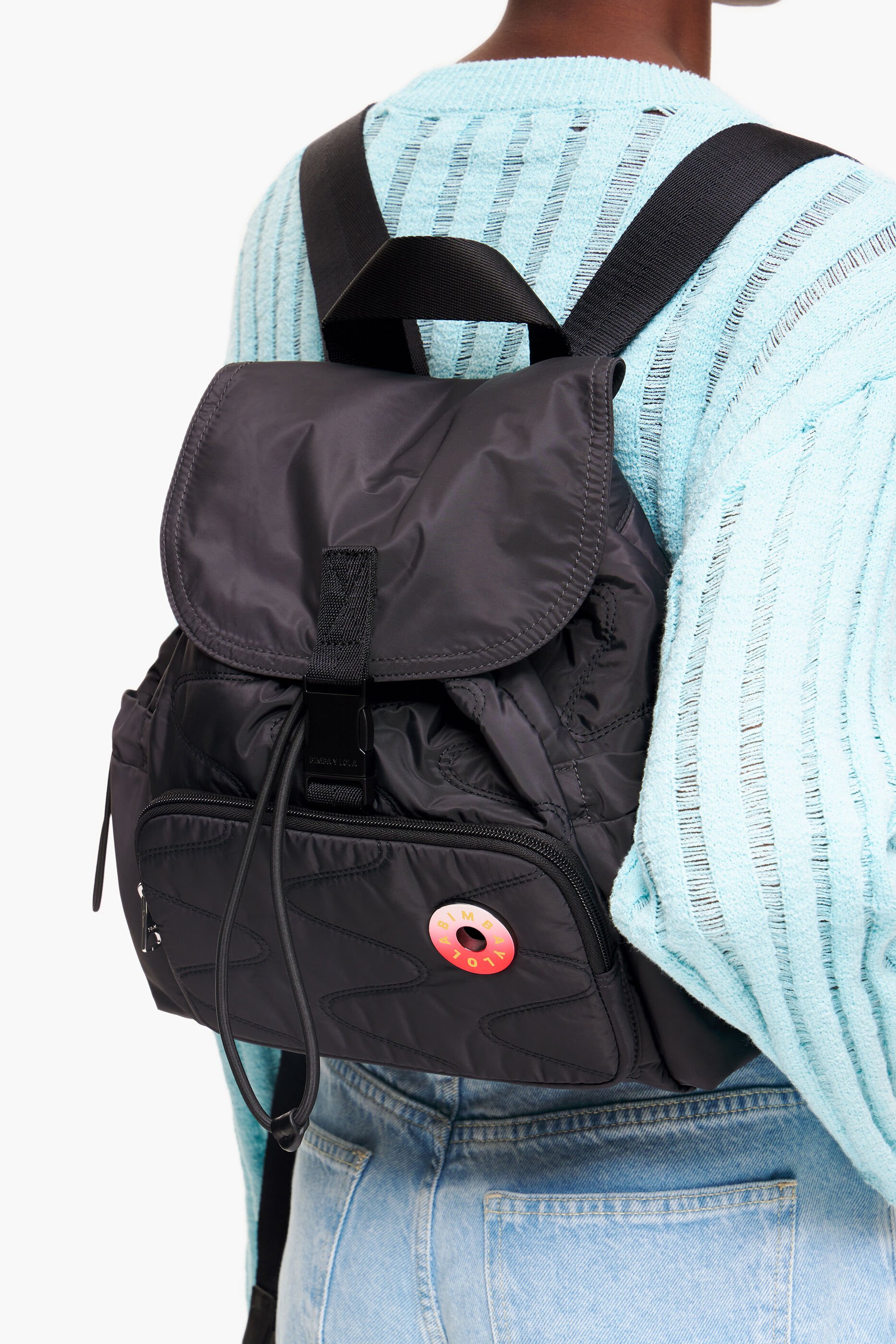 Mochila média de nylon, antracite
