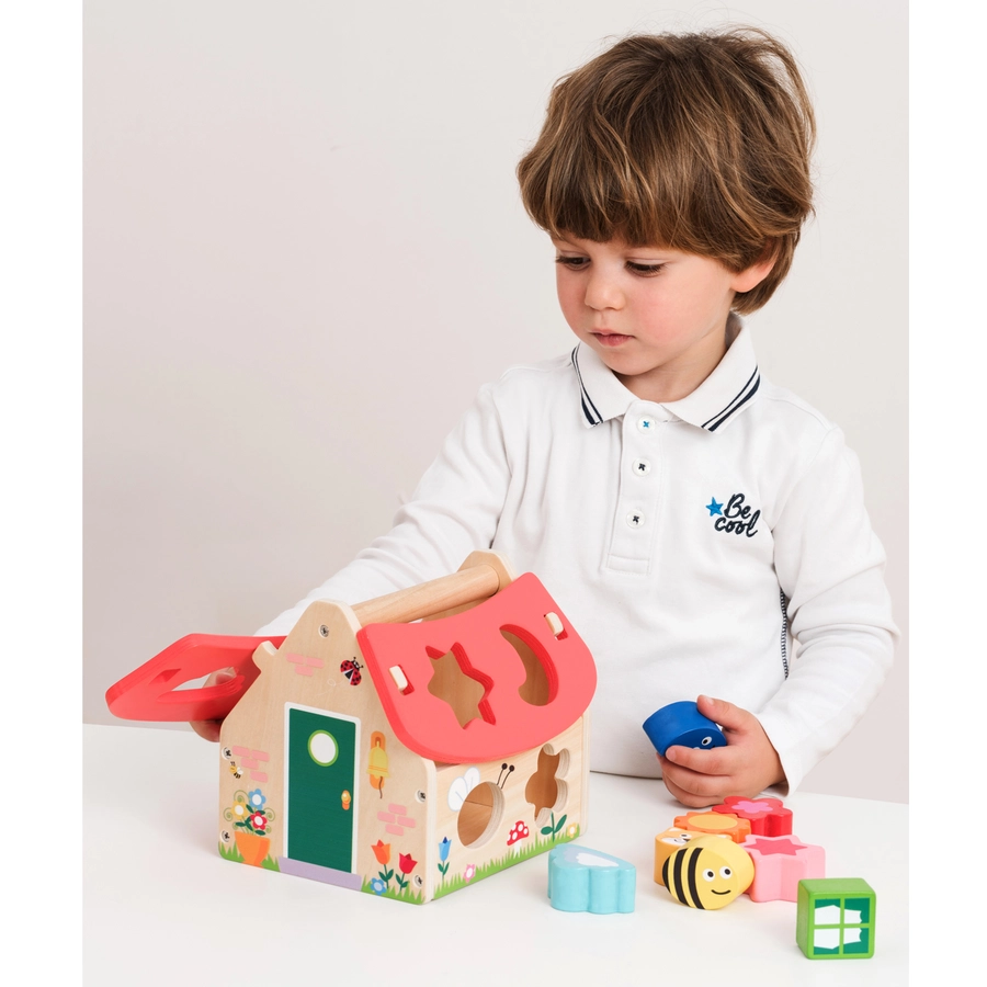 New Classic Toys Sortierspiel Haus 8 Steine bunt