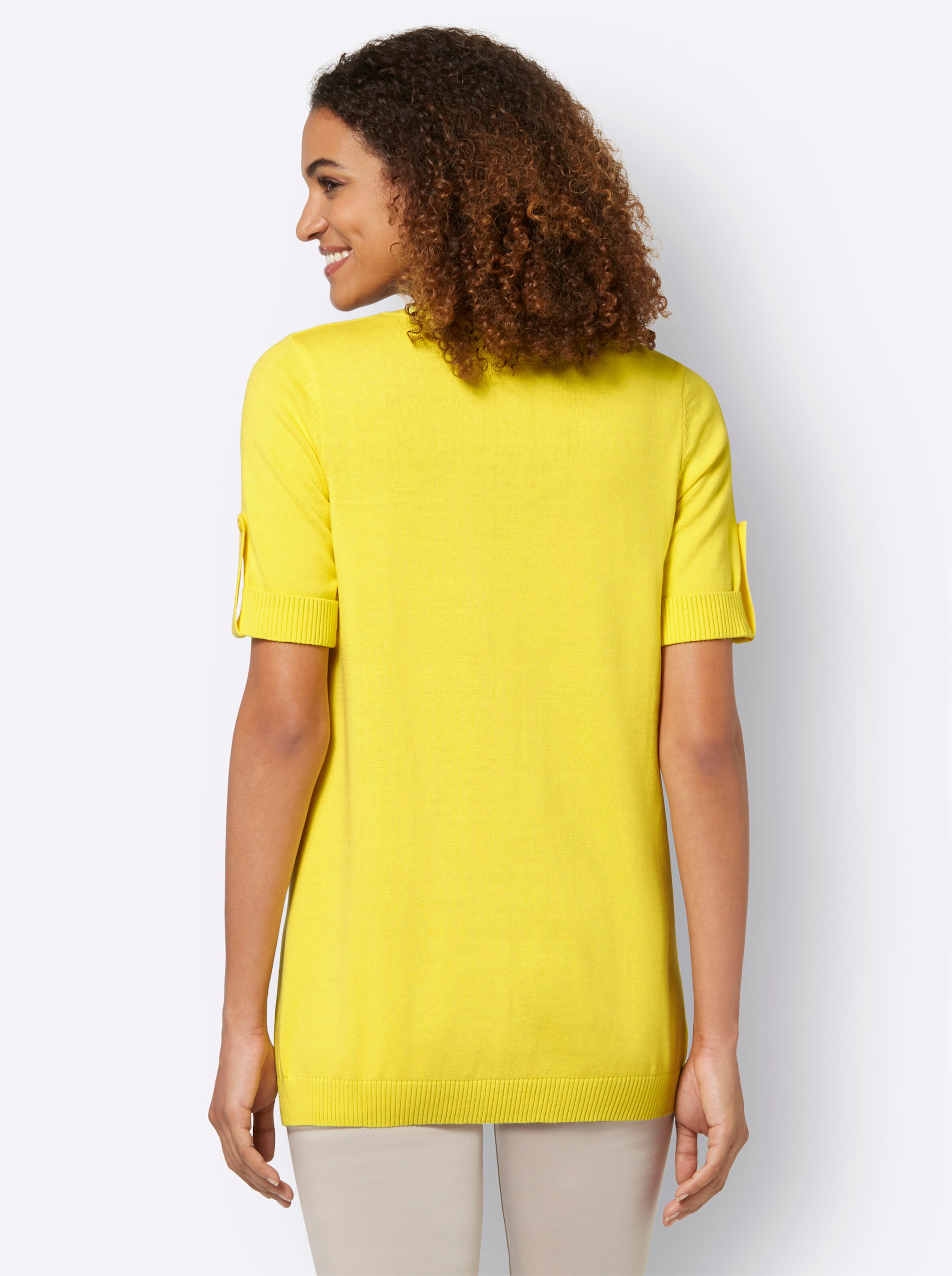 Kurzarmpullover in limone