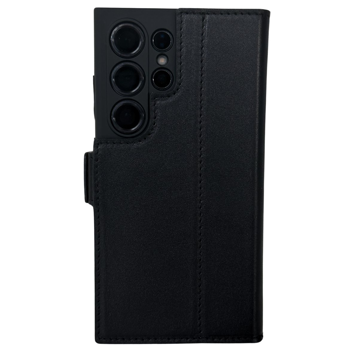 Samsung Galaxy S24 Ultra Echtleder Tasche Flip Cover Hand Made (FABIOS24 UltraU-01) - Schwarz