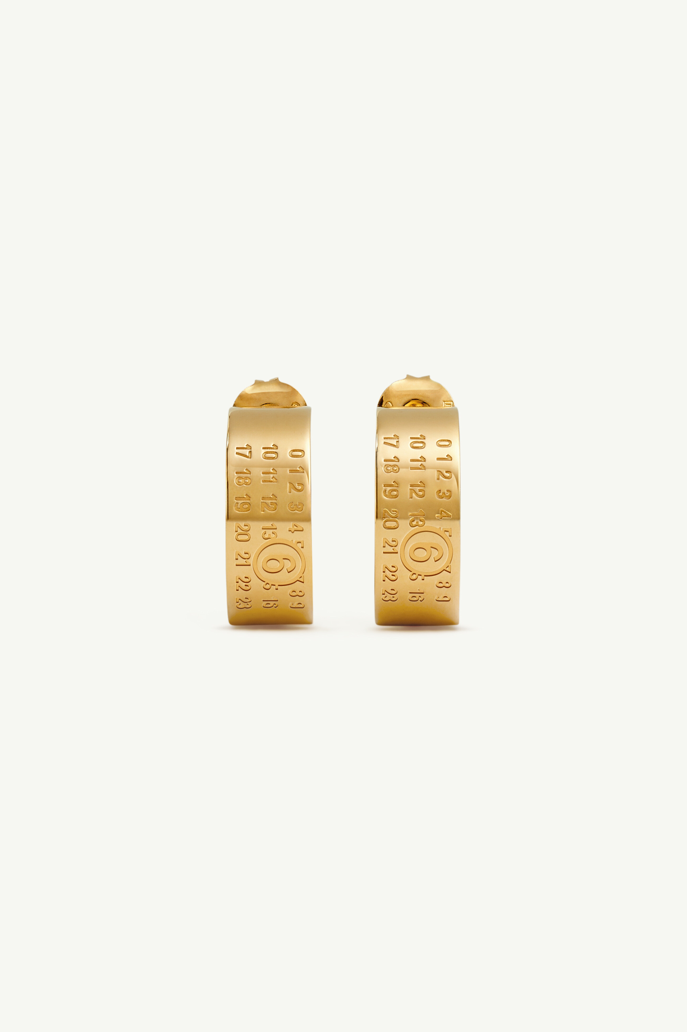 Boucles d'oreilles Numeric minimal signature femme | MM6 Or
