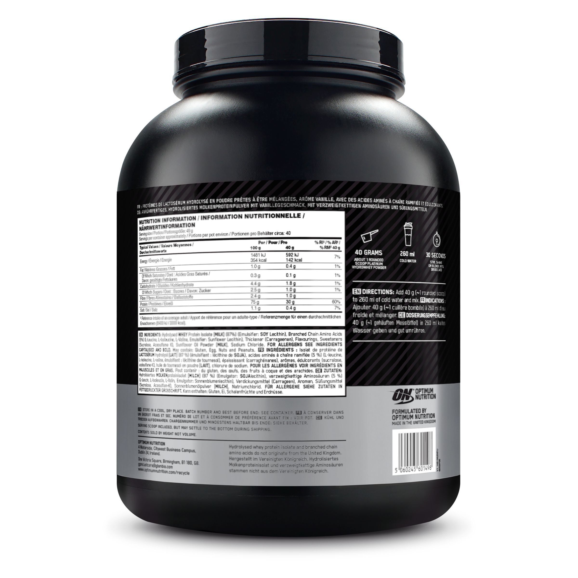 Optimum Nutrition Platinum Hydrowhey Vanilla Bean