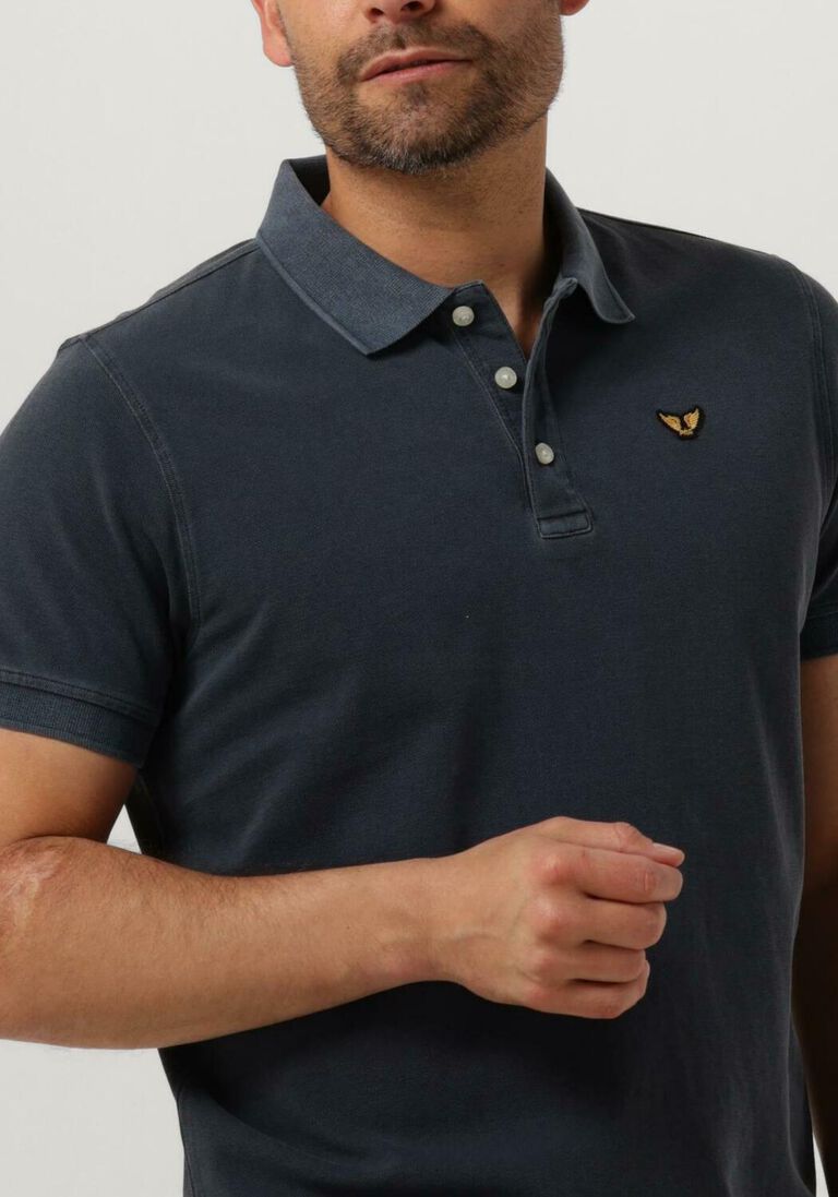 PME LEGEND blauwe pme legend polo short sleeve polo pique garment dye