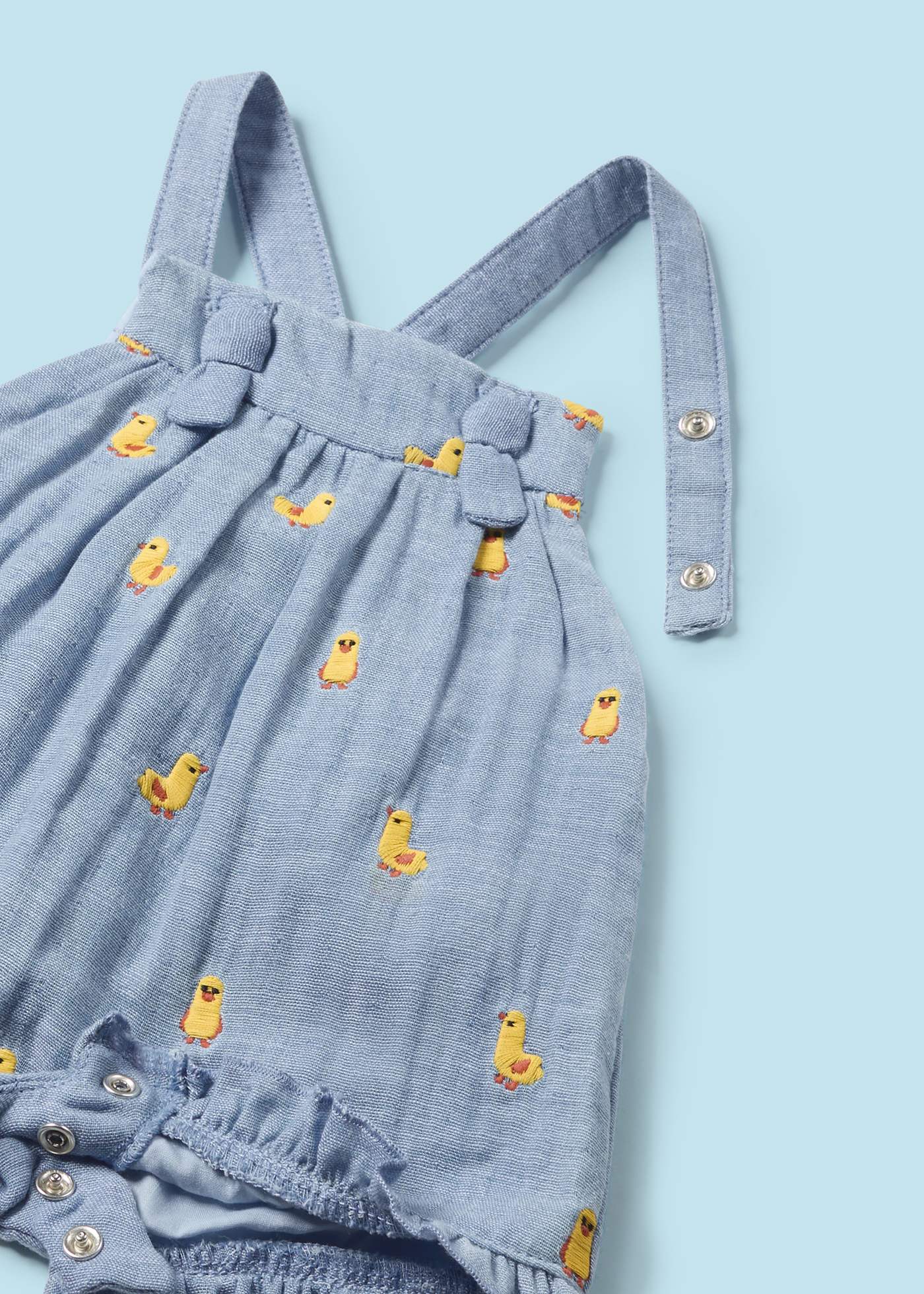 Conjunto de 3 peças, jardineira Better Cotton para recém-nascido, chiffon denim