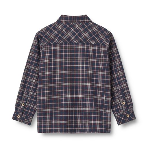 Wheat Oscar Skjorte, Navy Check. 110 cm