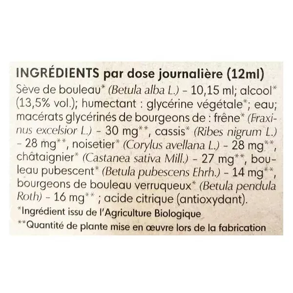Seiva de Bétula Fresca Orgânica Herbalgem Cellusève 250ml
