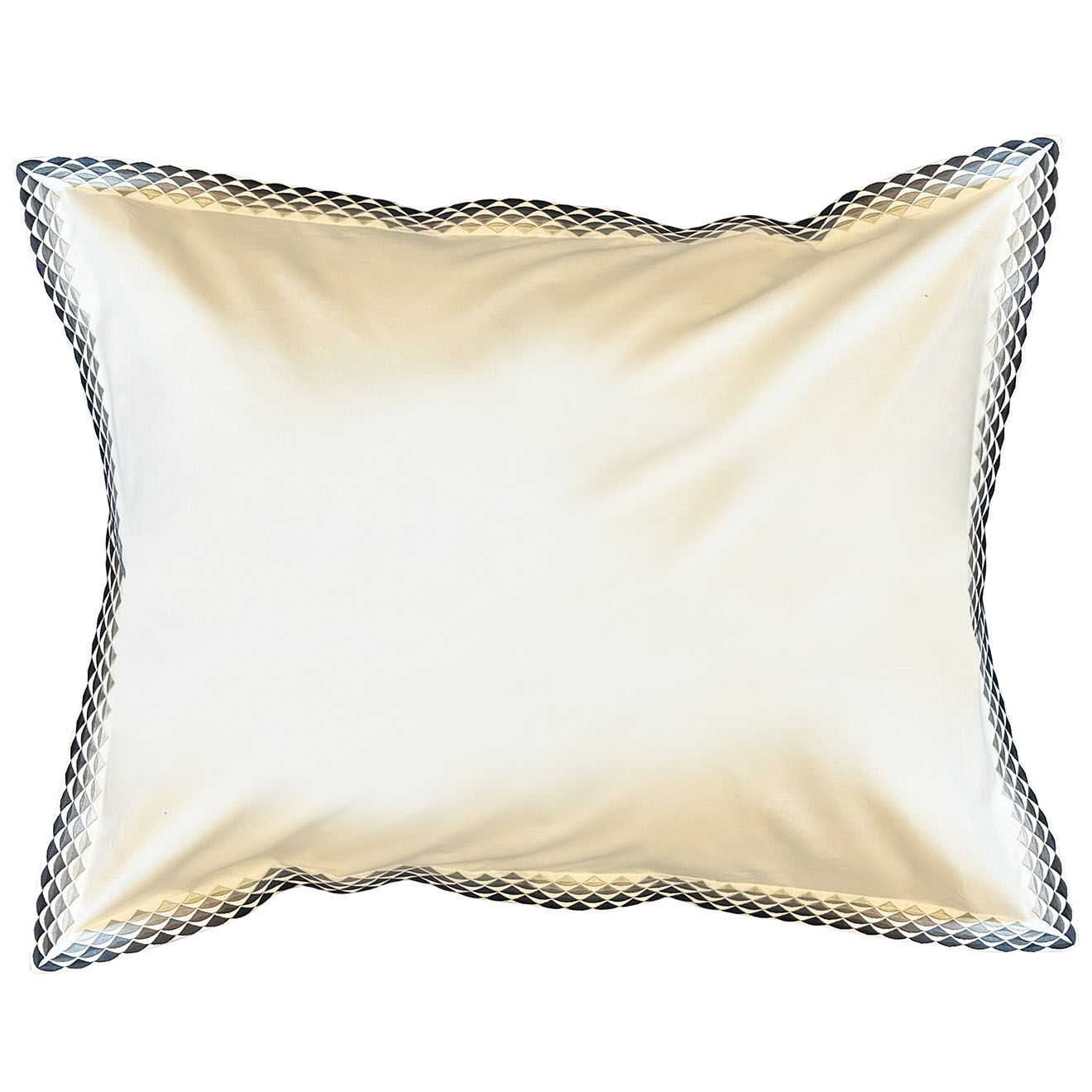 Perle de Coton Taie d'oreiller en Percale de Coton Alcott blanc/gris