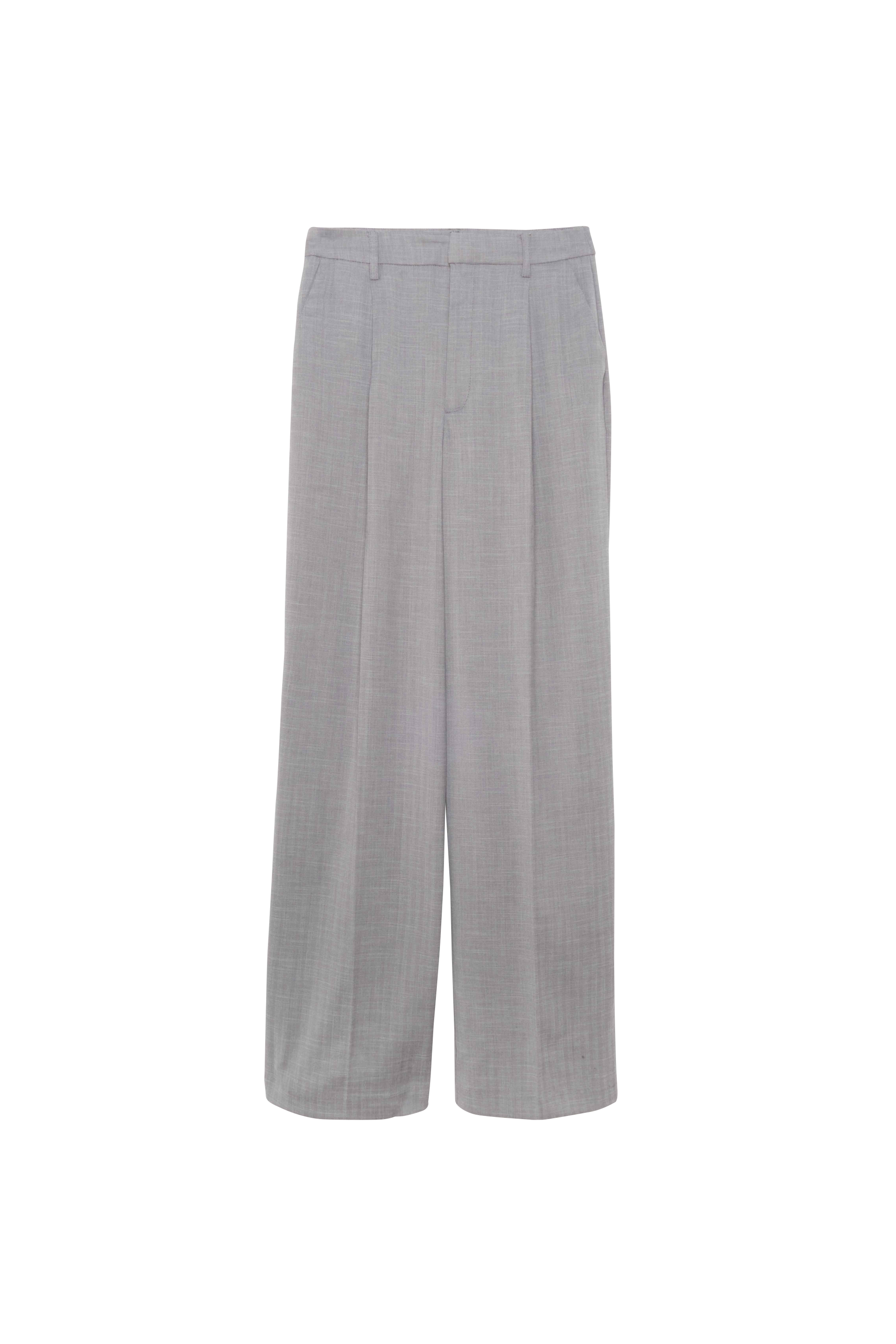 NOISY MAY Pantalon NMXAVIER XHW WIDE LEG PANTS WVN LAB Gris