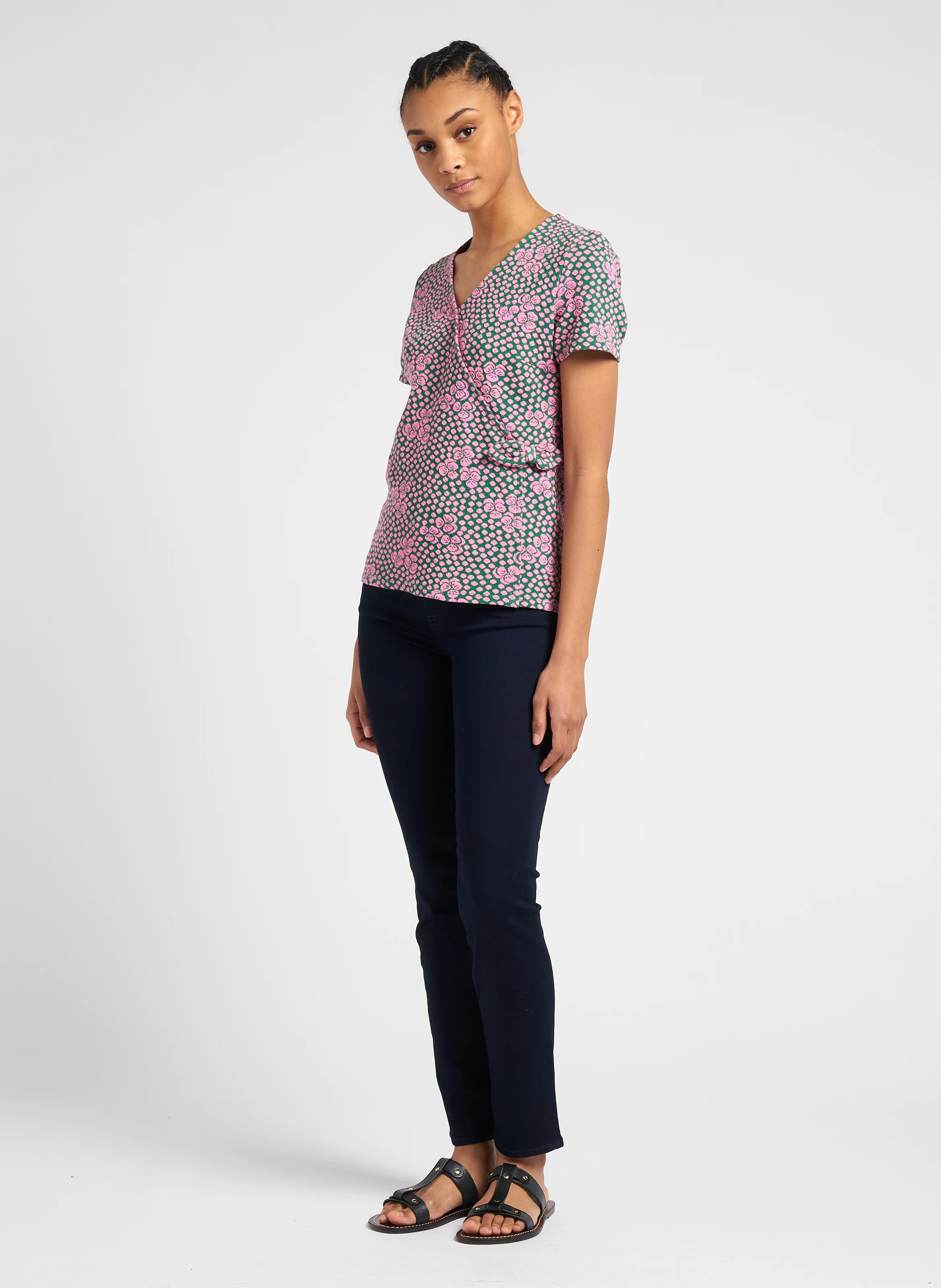 ROXANNE MAJESTY - Jean slim taille mi-haute en coton mélangé| Bleu