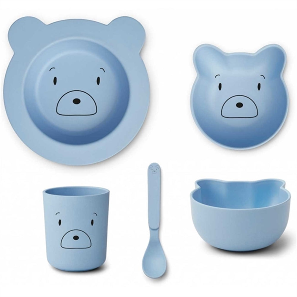 Joana Baby Sæt Mr Bear Sky Blue - LieWood