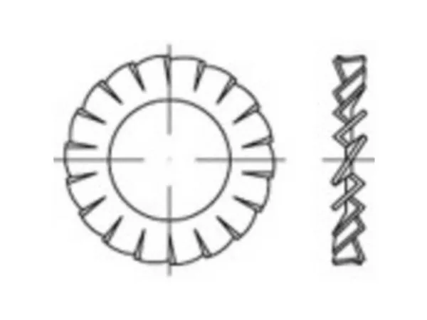 TOOLCRAFT 138457 Stjernefjederskive Indvendig diameter: 8.4 mm DIN 6798 Fjederstål Galvaniseret 250 stk