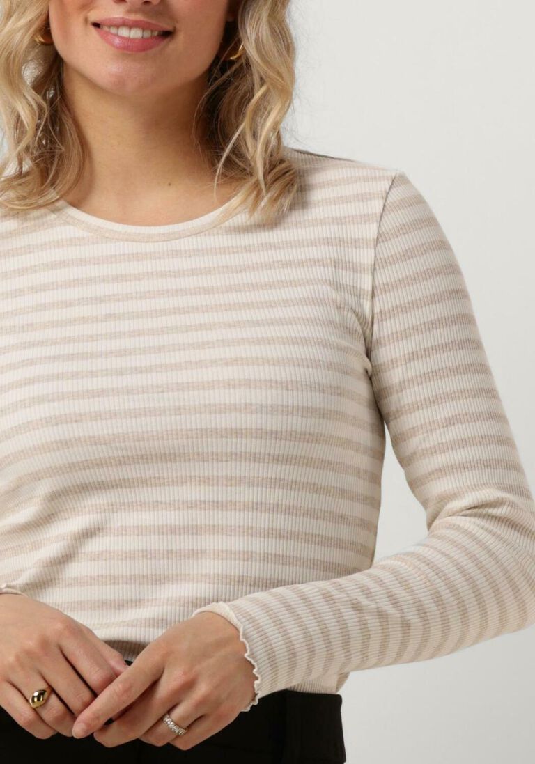 SELECTED FEMME beige selected femme  slfanna ls crew neck tee stripe