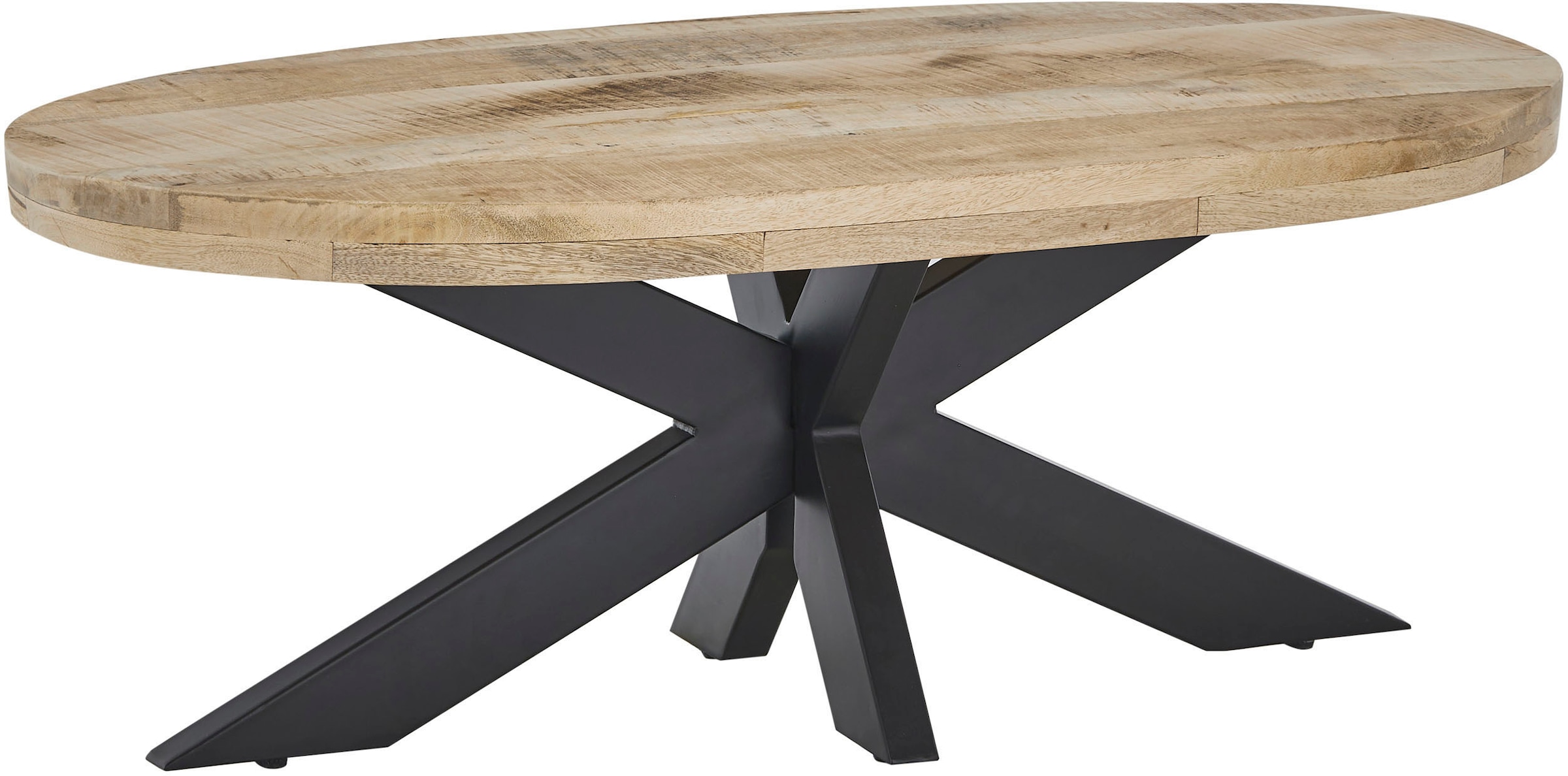 Stolkom Couchtisch »Mumbai« Massivholz Mango Wood, Tisch mit Ovaler Tischplatte