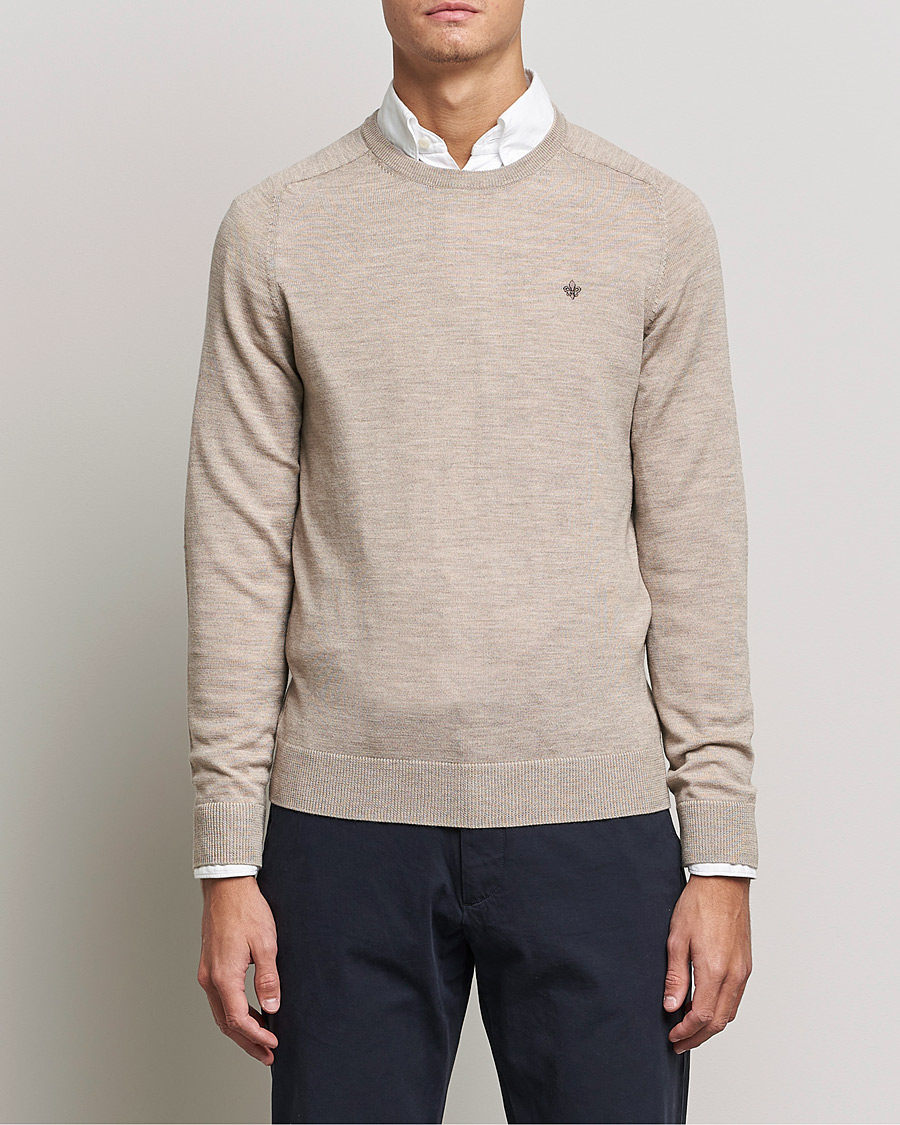 Morris Merino O-Neck Khaki Melange