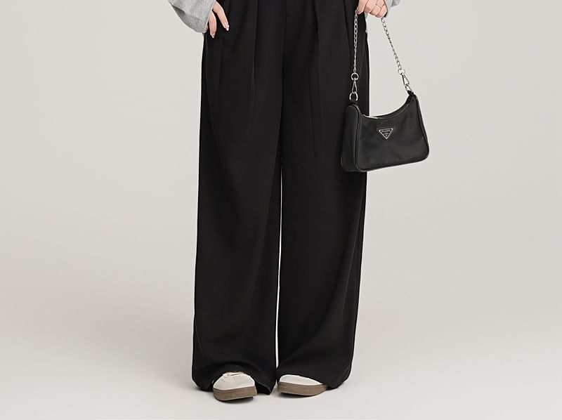 Telipino - Plus-size hoge taille effen wijde broek