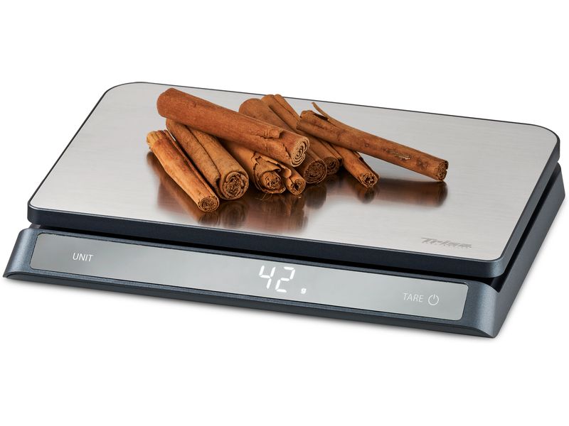Trisa Küchenwaage Elite Scale Silber Edle digitale Küchenwaage für moderne Küchen