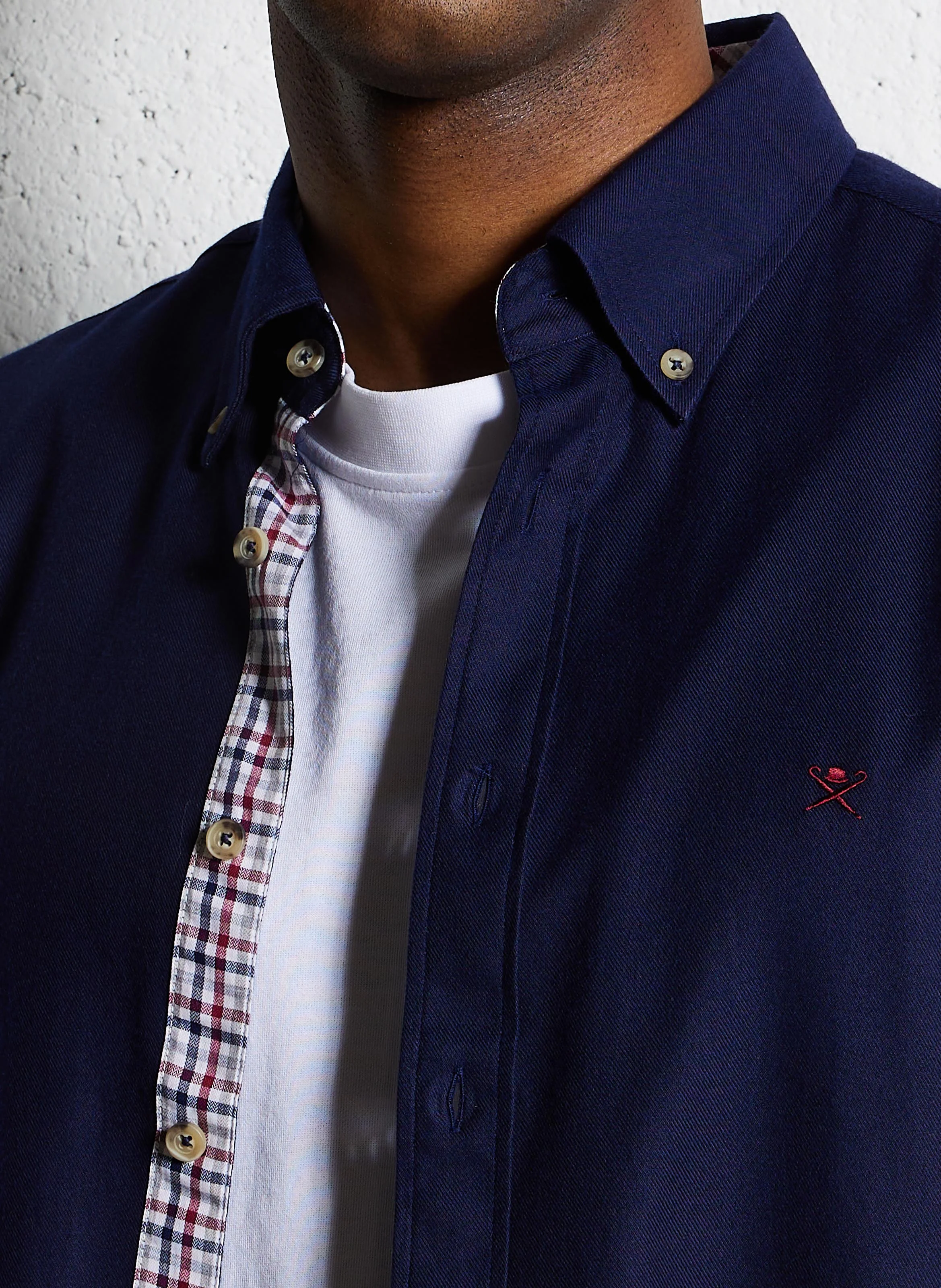 Chemise droite en coton | Bleu