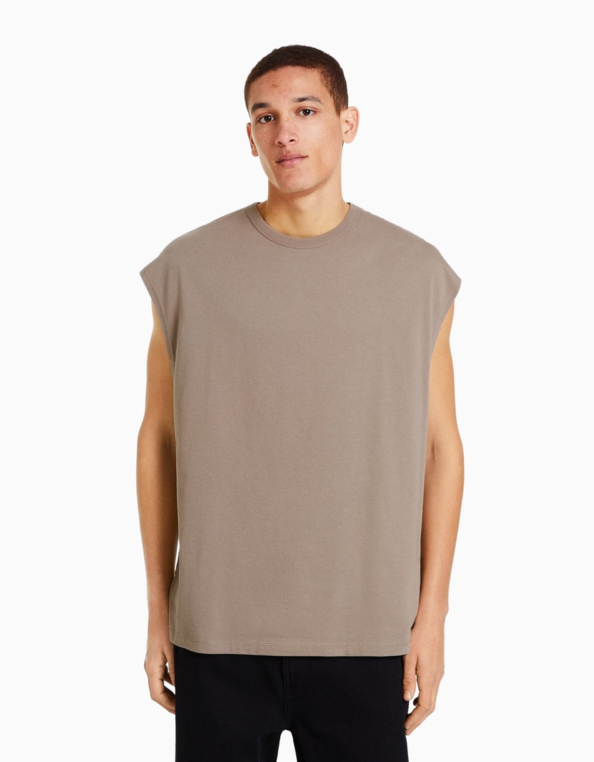 Camiseta oversized sem mangas
