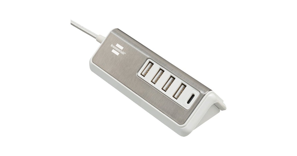Brennenstuhlestilo meervoudige USB-lader  (Wit/roestvrij staal)