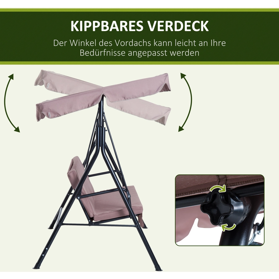 Outsunny Hollywoodschaukel als 3-Sitzer braun