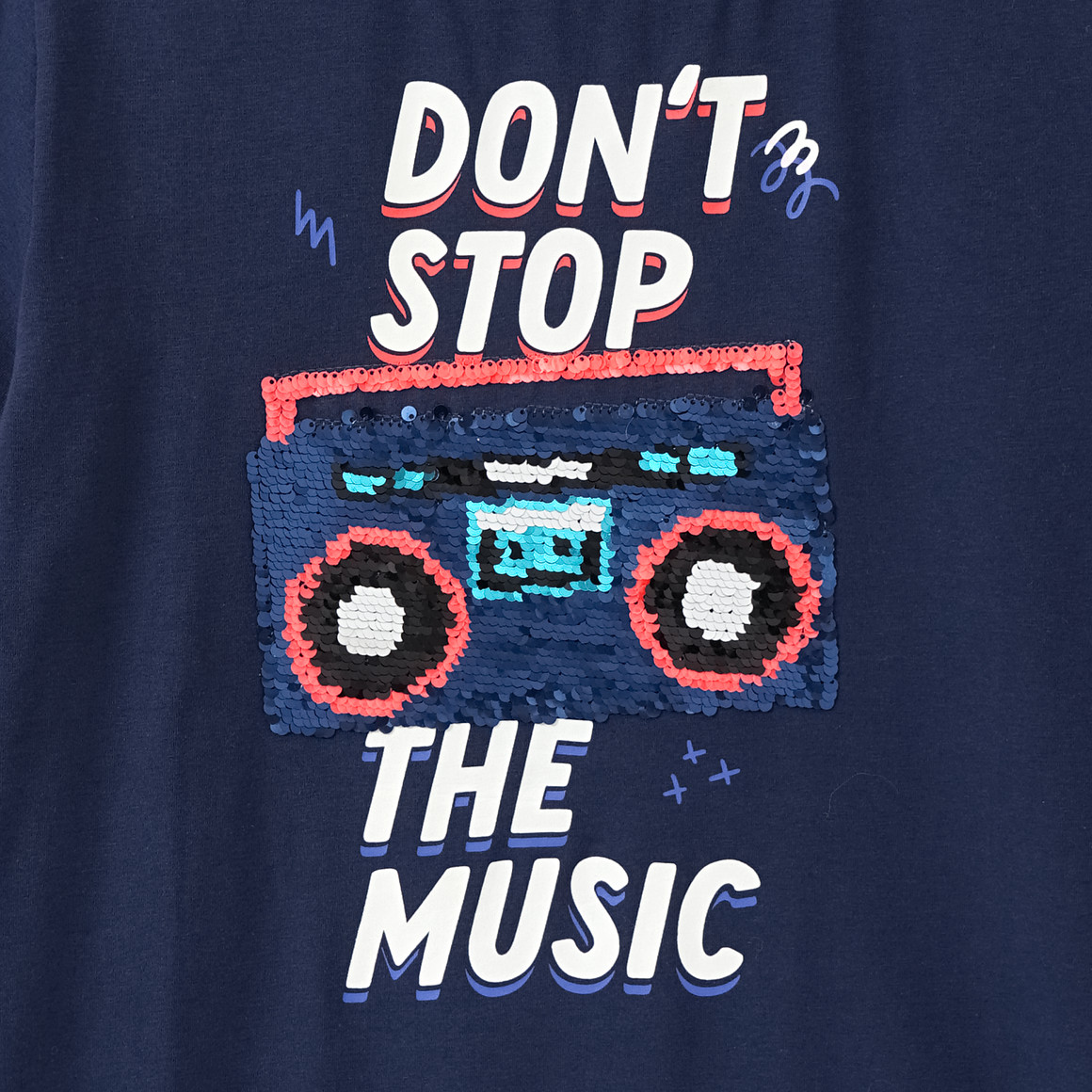 Yigga Jungen T-Shirt mit Wendepailletten dunkelblau