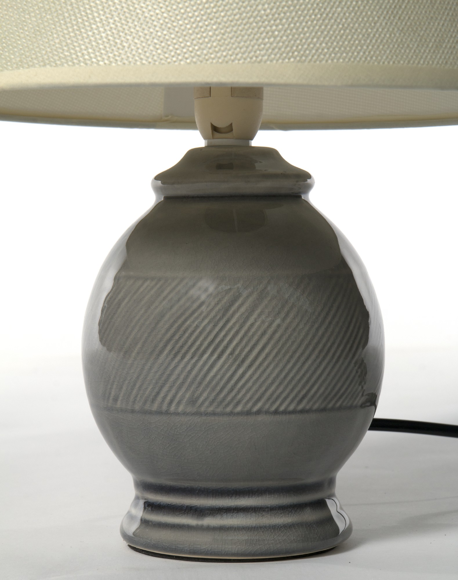 Tischlampe 'Dieben', grau/beige, Ø 25 cm, H 32 cm von fischer's lagerhaus