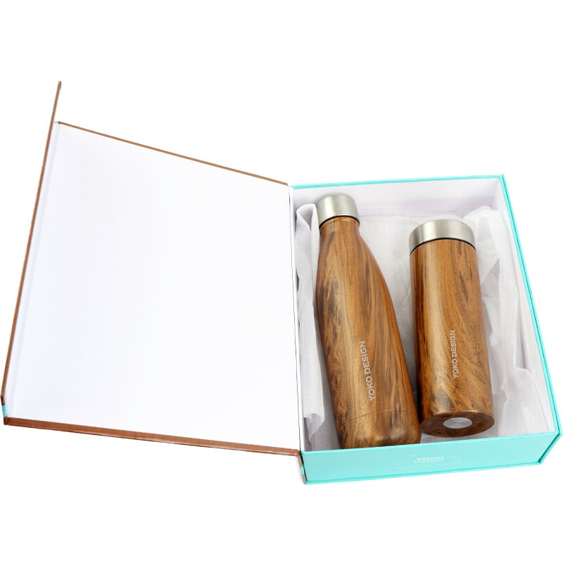 Coffret bouteille & théière - Bois