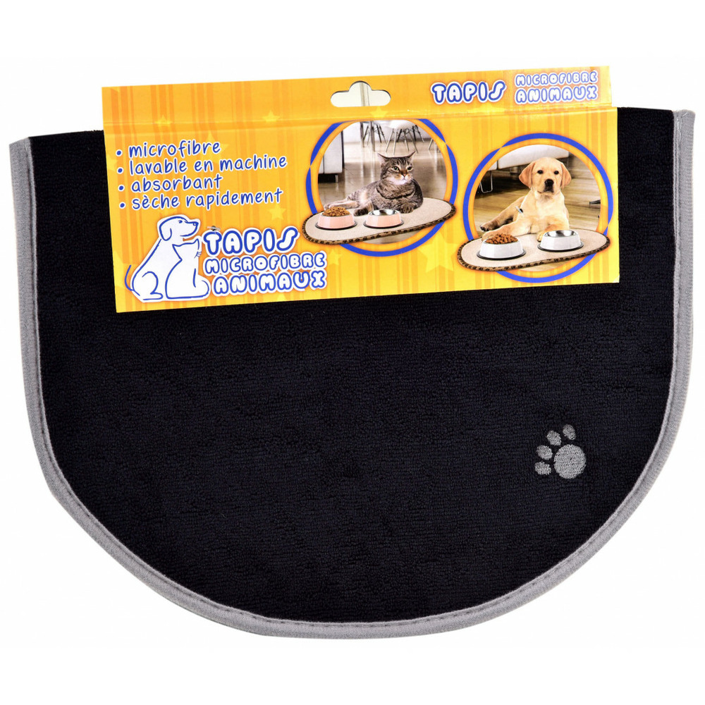 Tapis microfibre chiens et chats - tapis de nourriture anti-dérapant
