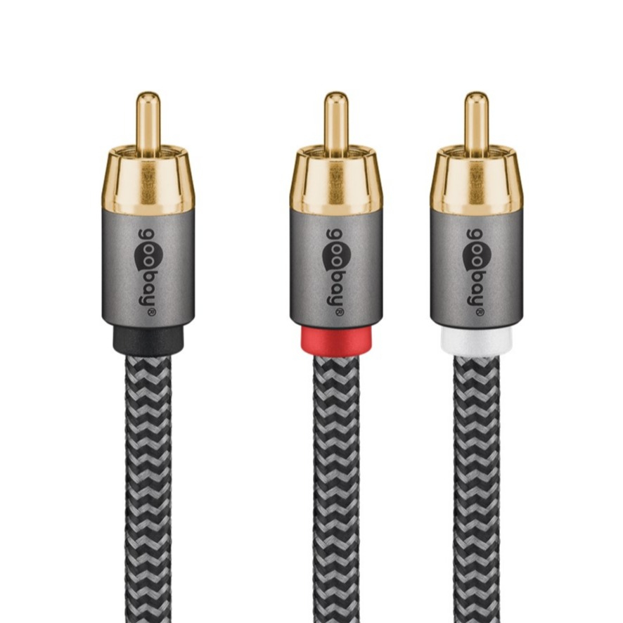 (3m) Cinch Y-Audiokabel (65301) - Sharkskin Grey