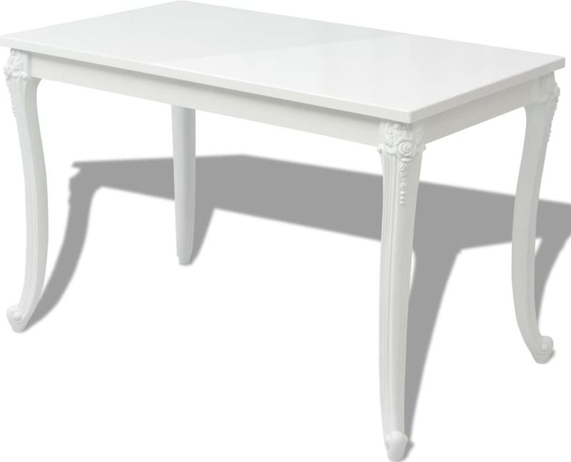 Eettafel - Hoogglans Wit - MDF - Rechthoekig